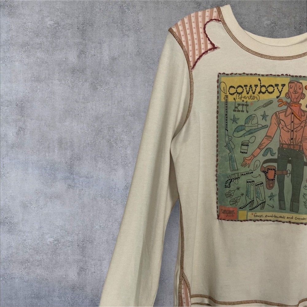 Double D Ranch Cowboy Starter Kit Long Sleeve Pullover T-Shirt Womens M Western - Picture 4 of 10